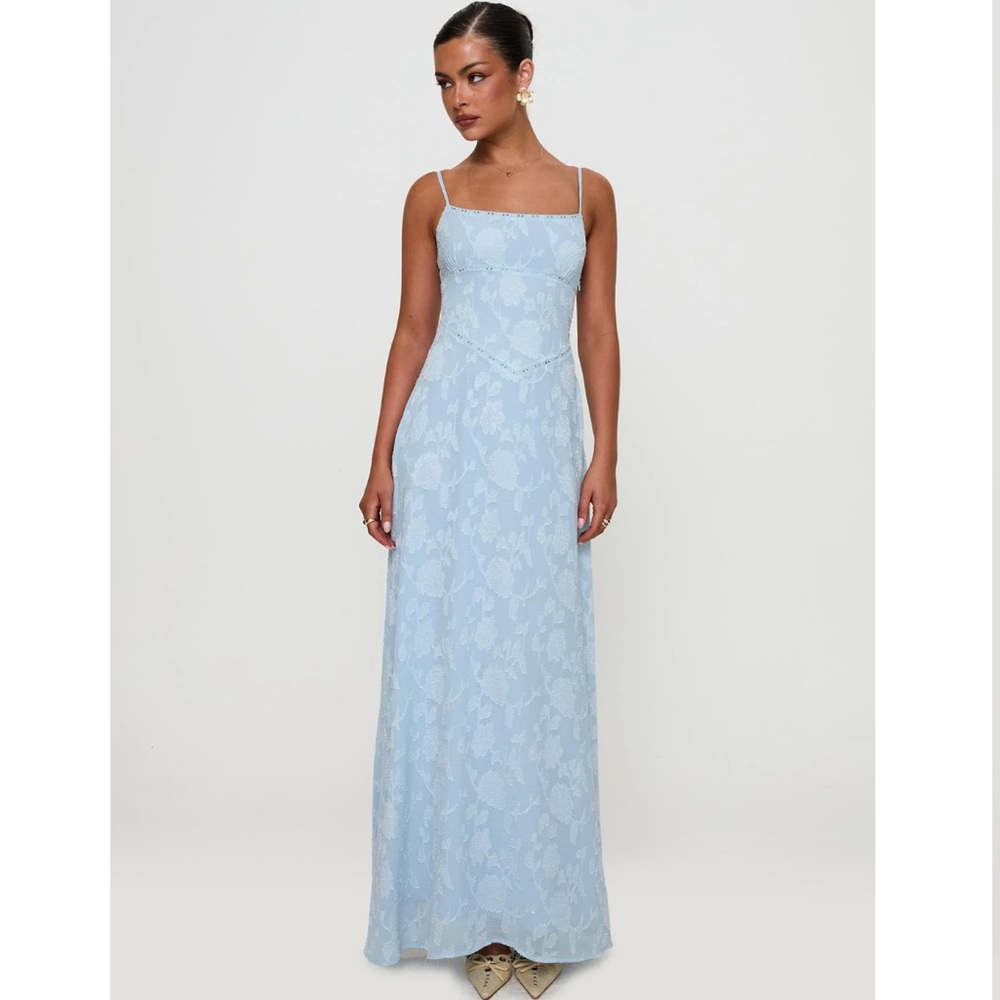 Princess Polly South of France Maxi Dress Blue US 4